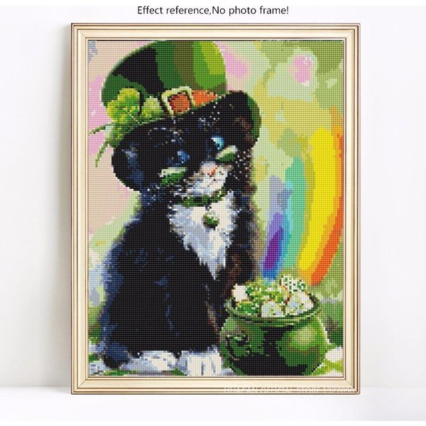 Pintura De Diamantes Redonda Completa Llegada Animales Bordado De Diamantes Naturaleza ImáGenes De Gatos 20X30-image