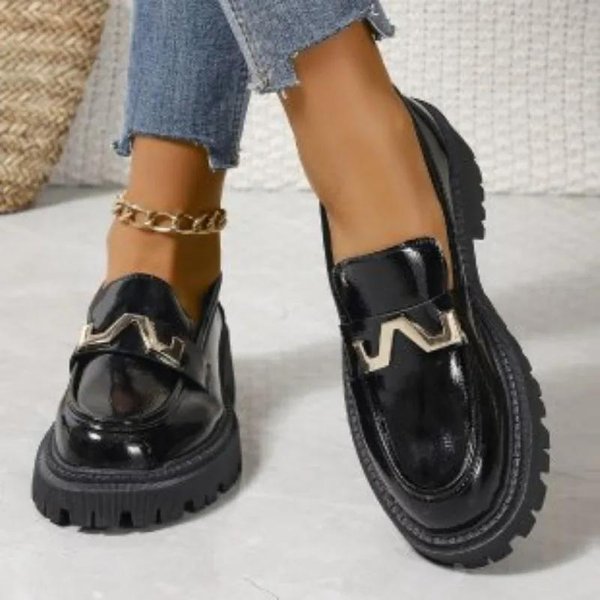 Buty Damskie Mokasyny Damskie CzółEnka Klasyczne Biurowe I Karierowe CzółEnka Damskie OkrąGłY Nosek ŚRedni Obcas Wsuwane Plus Size Buty Damskie 40 Brown-image