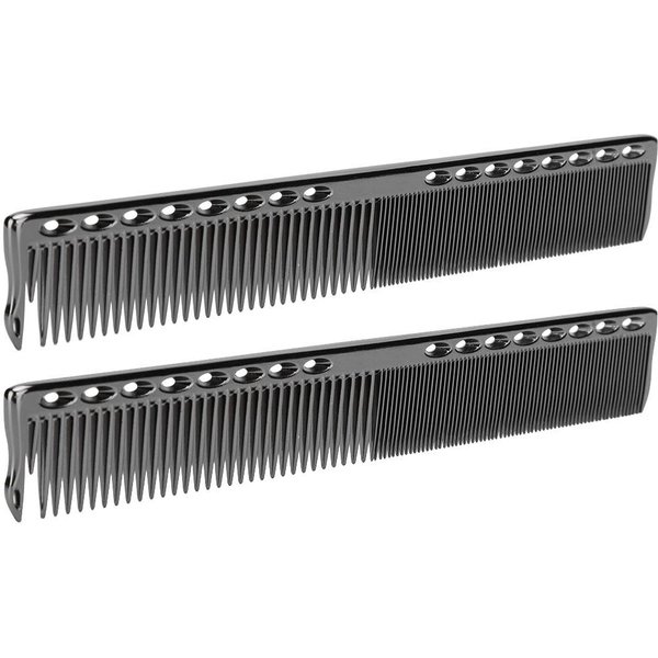 2 Peines Profesionales De Acero Inoxidable Para Corte De Cabello Peine De PeluqueríA De SalóN Herramienta De Estilismo Negro Negro-image