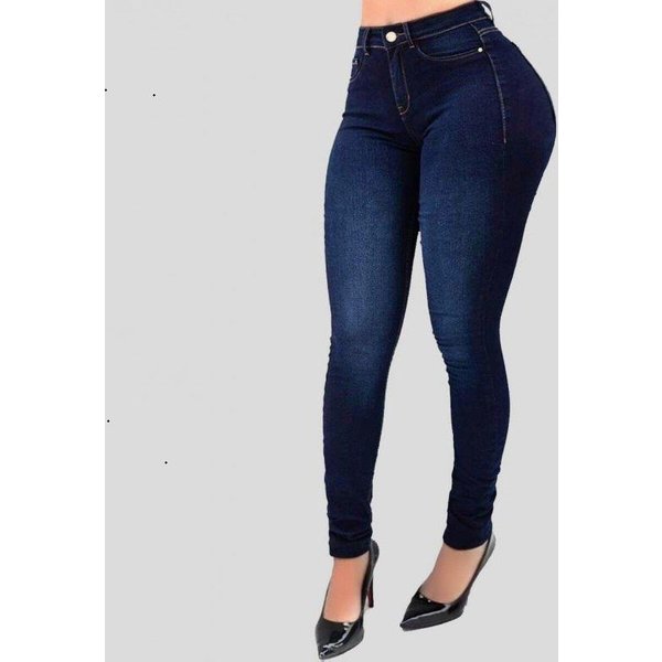 Damskie Jeansy Jeansowe Z Wysokim Stanem Stretch Skinny OłóWkowe Spodnie Damskie Slim Shaping Jeans Plus Size S-image