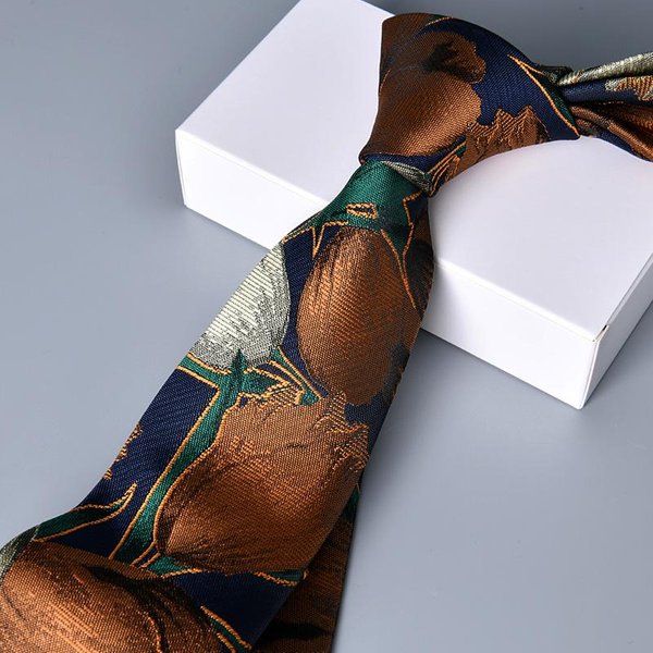 Corbata De Vestir Profesional Para Hombre Jacquard De Alta Densidad 7Cm Vintage Novio Boda Manos-image