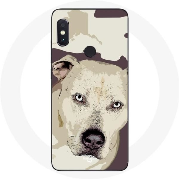 Funda Para Xiaomi Redmi Note 5 AI CáMara Dual Perro Pitbull Blanco-image