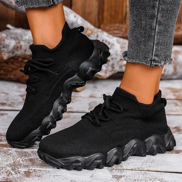Damskie Modne Sneakersy Lekkie Buty Codzienne Sznurowane Niskie Jednokolorowe Sneakersy Damskie OkrąGłY Nosek Letnie Sportowe Buty Na Platformie 42 Brown-image