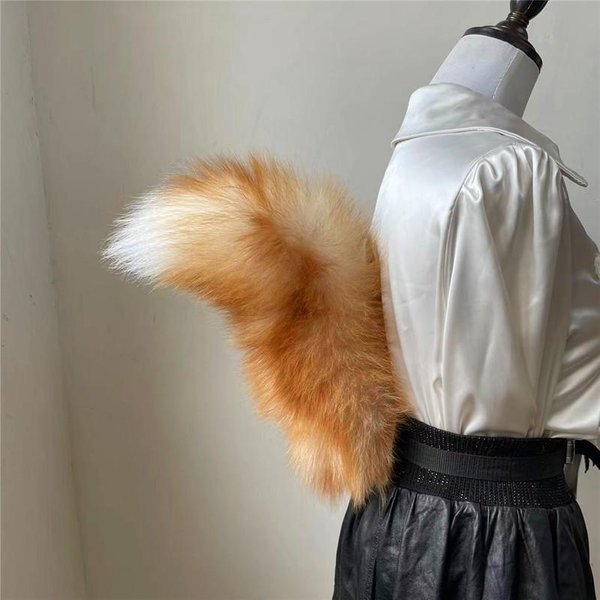 Anime Halloween Ogon Liska Pluszowy Kostium Cosplay Sztuczne Futro DużE Ogonki Elastyczny Jk Kot Lis Puszysty Ogon Rekwizyty Do WystęPóW Fursuit Ogon Brown-image