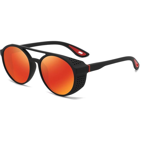 Okulary PrzeciwsłOneczne Polaryzacyjne Z OsłOnkami Bocznymi Ochrona Uv400 Lustrzane Soczewki Outdoor Sport Jazda Samochodem WęDkowanie Rowerowe Okulary Czerwony-image