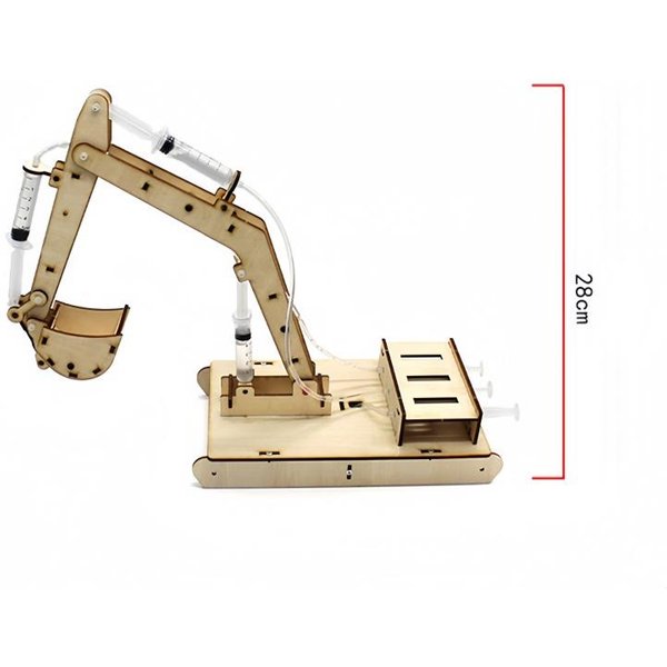 Drewniany Model Koparki Hydraulicznej Do SkłAdania - Edukacyjna Zabawka Budowlana Dla Dzieci Do Interakcji Rodzic-Dziecko DIY RęCznie Robiony Eksperyment Naukowy-image