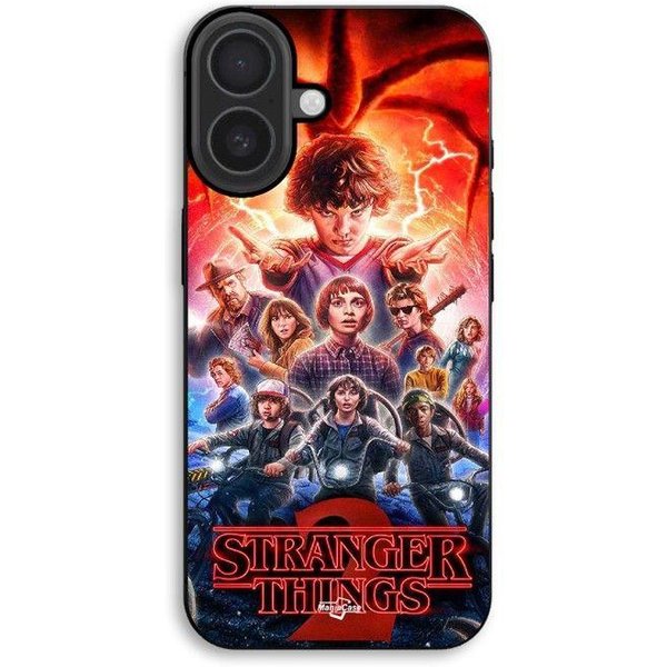 Funda De TeléFono - Maniacase - Iphone 17 - Silicona Tpu - DiseñO Stranger Things Temporada 2 - Flexible Negro-image