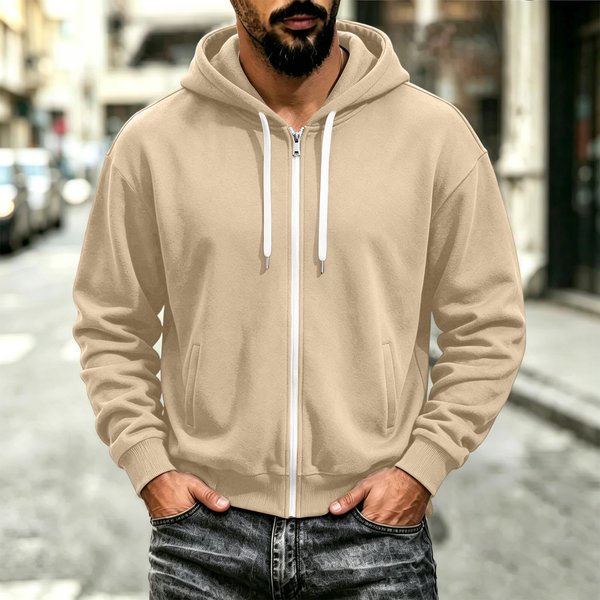 Sudadera Con Capucha Y Cremallera Casual Para Hombre Con Bolsillos Para Uso Diario S-image