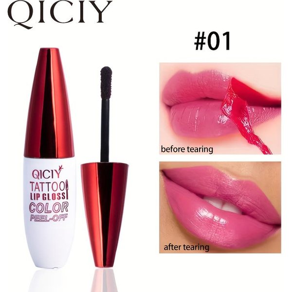 Brillo Labial LíQuido Despegable De 4 Colores, Resistente Al Agua, De Larga DuracióN, Mate, Antiadherente, Maquillaje, Tinte Labial Hidratante, Pigmento-image