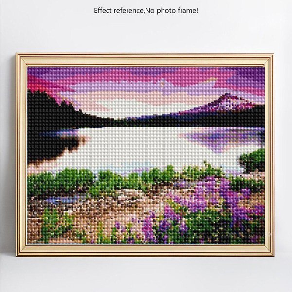 Mosaico De Diamantes, Pintura De Paisaje Con Diamantes, Piedras Redondas, Bordado De Diamantes, ImáGenes De Diamantes De ImitacióN 20X30-image