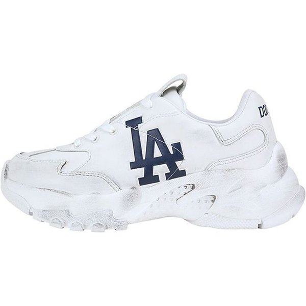 MLB Big Ball Chunky LA Dodgers Retro Antideslizante Duradero Ligero CañA Baja Zapatos De Papá Zapatillas De Mujer Blancas 32SHC7011-07W 39 White-image
