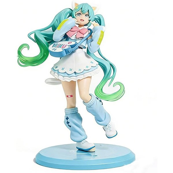 Nueva Figura De AccióN De Anime Hatsune Miku Orejas De Gato 19Cm Figura De AccióN De PVC Kawaii Miku Figura Coleccionable MuñEca DecoracióN De Escritorio Regalo Para Fans-image