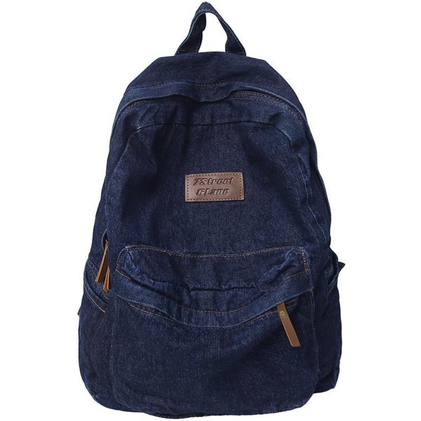 Torba Na Plecak W Stylu Vintage, Plecak Szkolny Preppy College, Torba PodróżNa Na Laptopa Kolor Ciemny Niebieski-image