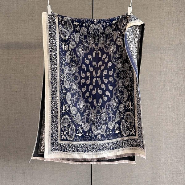 Zimowe CiepłE Kaszmirowe Szale Paisley Wysokiej JakośCi Damskie Pogrubione Okrycie Szal Pashmina Szalik Echarpe Pashmina Bandana Bufanda 192X67Cm Gray-image
