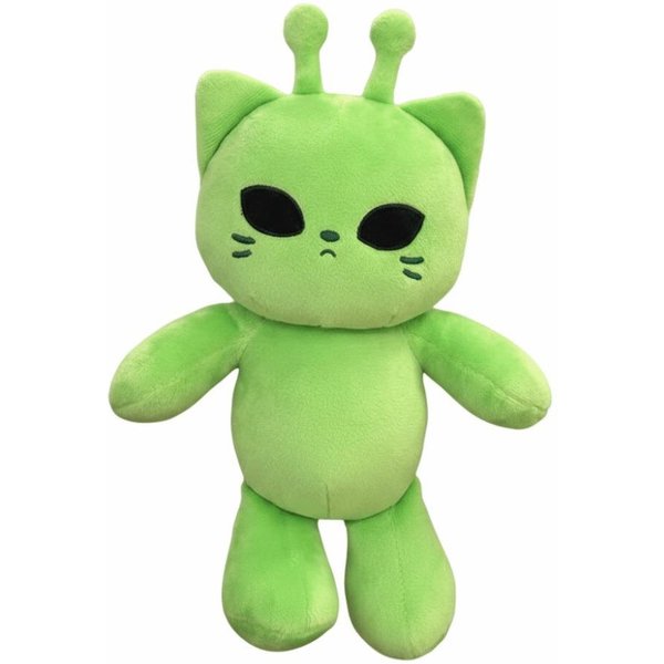 Peluche De Gato AlieníGena SúPer Suave Color Verde DiseñO Lindo Animal De Peluche Kawaii Suave TamañO 30 Cm MuñEcos De Peluche Suaves Regalo Para Pareja-image