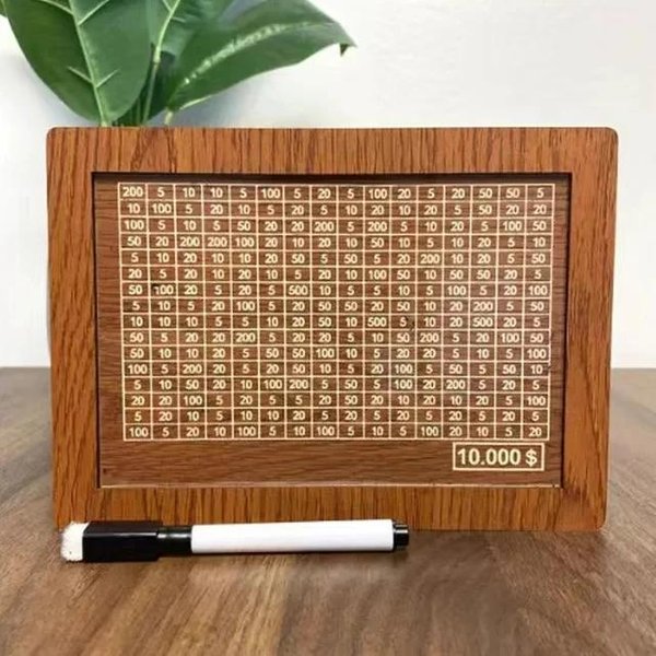 500/1000/2000/3000/5000/10000 Euro Hucha Hucha De Madera Hucha Reutilizable Con PorteríA De Ahorro Y Cajas De NúMeros-image