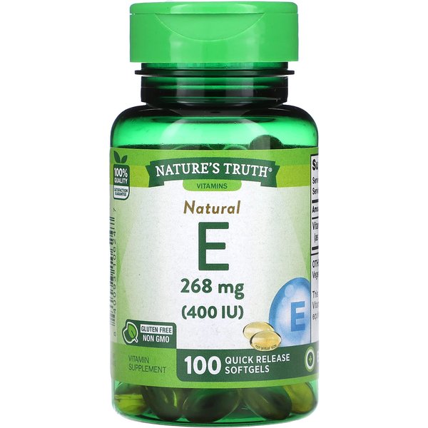 La Verdad De La Naturaleza, Vitamina E Natural, 268 Mg (400 Ui), 100 CáPsulas Blandas De LiberacióN RáPida-image