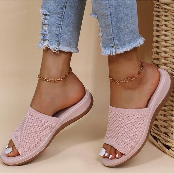 35-43 SandałY Damskie Elastyczne żYcie Letnie Buty Damskie SandałY Na PłAskim Obcasie Dorywczo Kryty Odkryty Pantofel Letnie Klapki Na Plażę Zapatos Mujer 38 Jasny Kolor RóżOwy-image