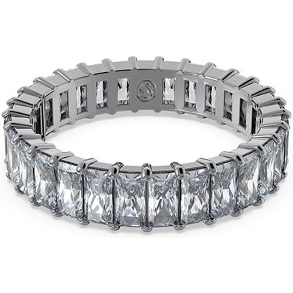 Anillo Swarovski Matrix De Circonita CúBica De Corte Rectangular Para Mujer 5648918 Box (Random Color),58 Gray-image