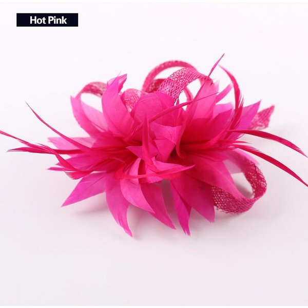 Tocado Elegante Para Mujer, Broche De CóCtel, Tocado De Boda, Tocado De Iglesia, Accesorios Para El Cabello De Plumas Para Fiesta, Tocados Sinamay-image