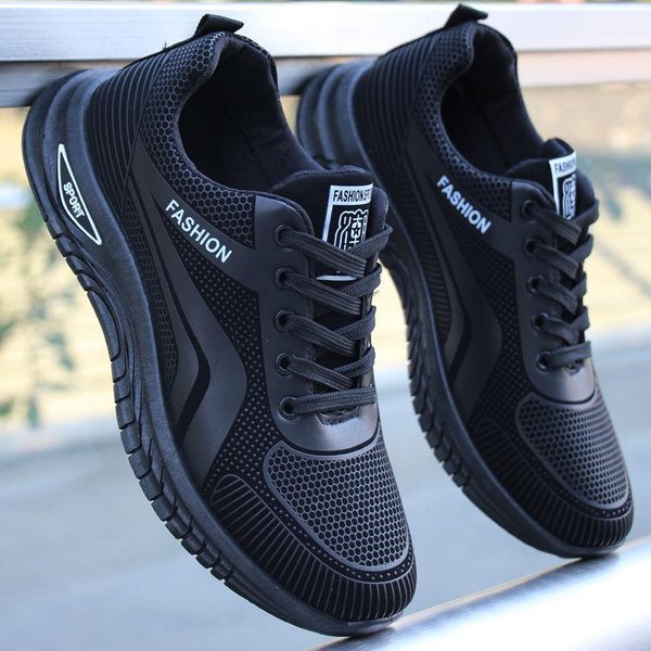 Wiosenne I Jesienne SkóRzane Trampki MęSkie Obuwie Codzienne Studenckie Buty Do Biegania Modne Buty MęSkie 40 Black-image