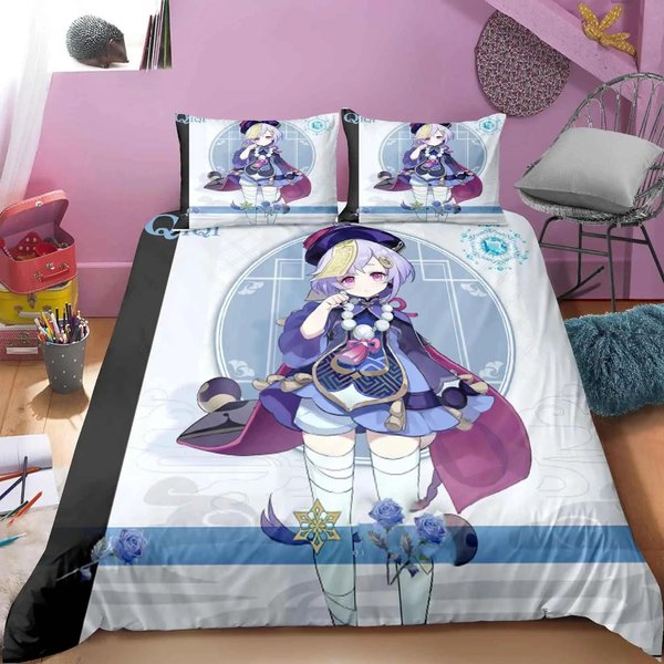 ColeccióN De Ropa De Cama Genshin Impact Estampado De Juego Funda NóRdica Colcha Suave Colecciones De Fundas NóRdicas Textiles Para El Hogar TamañO Queen King DecoracióN Para HabitacióN De NiñA NiñOs 70X133Cm 2Pcs White-image