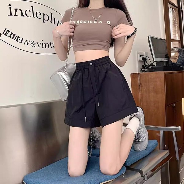 Pantalones Grises De Pierna Ancha Para Mujer, Shorts Casuales De Verano, Nuevos Pantalones Cortos De Verano De Cintura Alta, Sueltos Y Rectos 4XL Gray-image