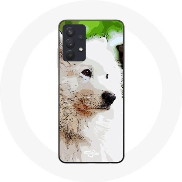 Coque Maniacase Pour Samsung Galaxy A32 4G Chien SamoyèDe Blanc Negro-image