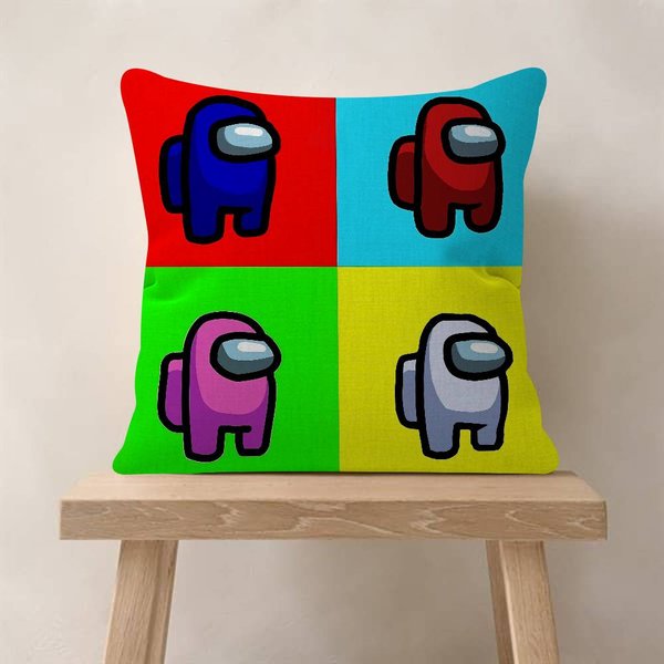 Gry Wideo Imprezowe A-Among U-Us Poszewka Na Poduszkę Poszewka Na Poduszkę Tapicerka Sofa Poduszka Dekoracja Domu Poszewka 45X45Cm Blue-image