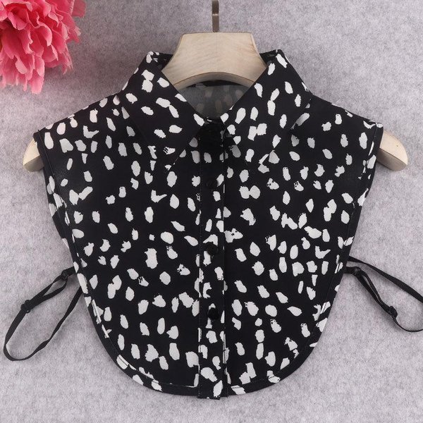 Linbaiway 43 Estilos Cuello Falso Solapa De Camisa Desmontable Cuello Falso Floral De Encaje Para Mujer Media Camisa Blusa Cuello Falso Gray-image