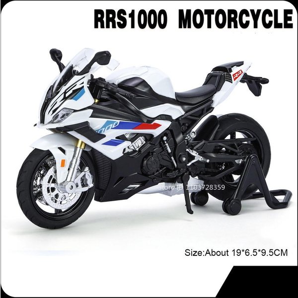 1:12 Rrs1000 S1000Rr Model Motocykli Zabawka Stop Metal Odlewany Motocykl Amortyzacja Kierownica Przedniego KołA Gumowe Opony Prezent Dla ChłOpcóW-image