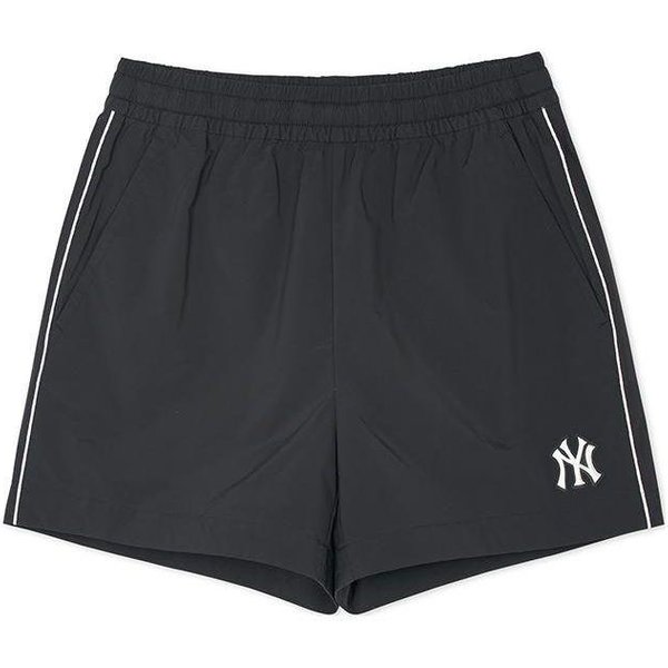 MLB New York Yankees Bloque De Color CóModos VersáTiles Estilo Universitario Casual Pantalones Cortos Pantalones Cortos Para Mujer Negro 3FSMV0343-50BKS S-image