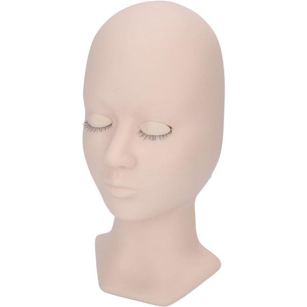 Cabeza De Maniquí De Entrenamiento Para Extensiones De PestañAs Silicona Suave PáRpados Removibles Cabeza De PráCtica Realista Skin Color-image