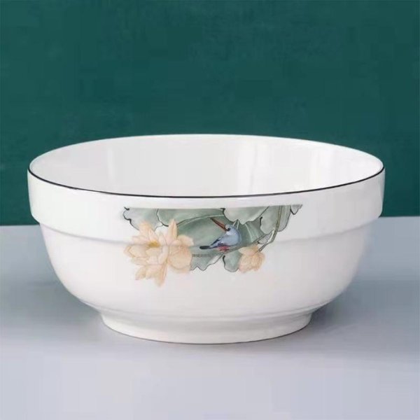 Cuenco De Arroz, Cuenco De CeráMica, Cuenco De Arroz Para El Hogar, Vajilla China Esmaltada, Cuenco De Fideos Engrosados, Cuenco De Arroz, TazóN De Sopa, Cuenco De Porcelana-image