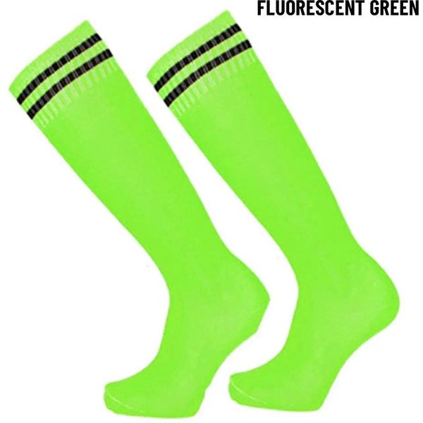 1 Par De Calcetines Deportivos De FúTbol, Calcetines De FúTbol Antideslizantes, Calcetines Deportivos Para Correr Al Aire Libre Para NiñOs Amarillo Fluorescente-image
