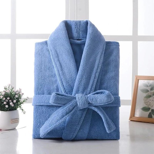Szlafrok Frotte Damski 100% BawełNa Szlafrok Dla Zakochanych BrąZowe Szlafroki MęSki Szlafrok Jednolity RęCznik Polar DłUgi StróJ Do Spania Szlafrok Dla Druhny BiałY XL Gray-image