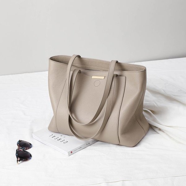Bolso De Hombro De Cuero De Moda Nueva Para Combinar Con Todo Estilo Perezoso Bolso Tote De Gran Capacidad-image