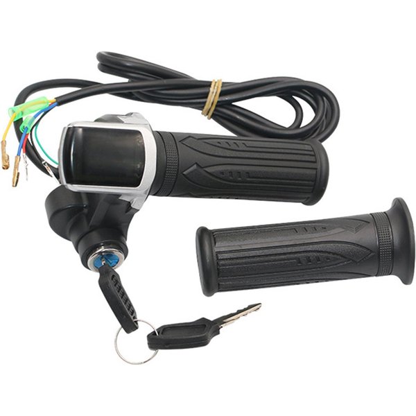 Przepustnica Manetka Obrotowa Do Roweru Elektrycznego 24V 36V 48V Z WyśWietlaczem LCD Stanu Baterii Manetka Przepustnicy Do Roweru Elektrycznego Z Mocą 24V 250Ma-image