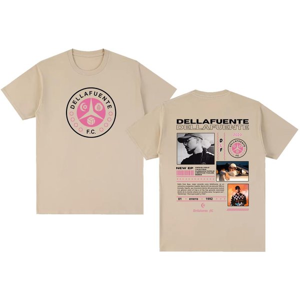 Camiseta Vintage Rapper Dellafuente, Moda Casual Unisex Harajuku GóTico Punk Hip Hop Camiseta Nueva XL Beige-image
