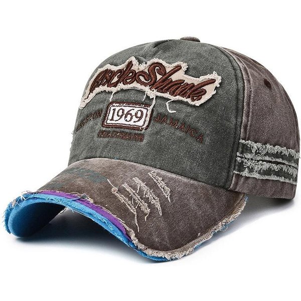 Modna MęSka Czapka Z Daszkiem DużE Litery Czysta BawełNa Haft Z Rekinem Casualowa Czapka Z Daszkiem Dla Kobiet Snapback Czapki Hip Hop Czapka Z Daszkiem Gray-image