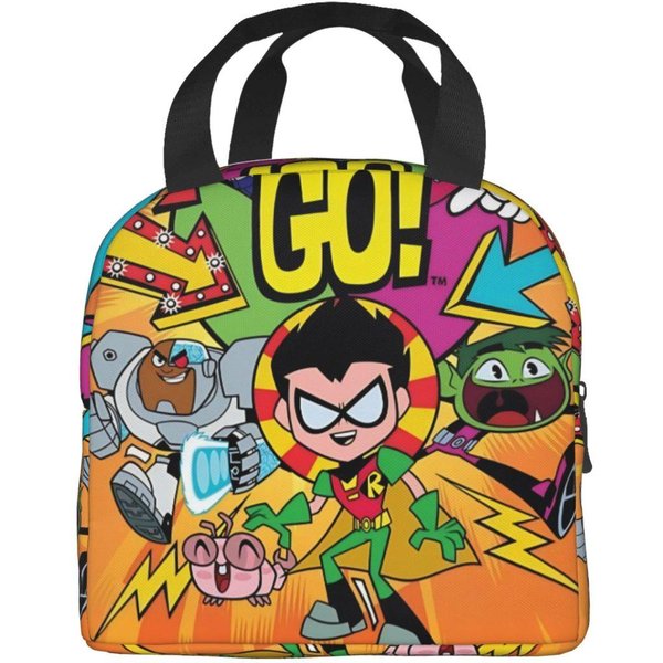 Teens Titans Go ChłOpiec-Zwierzę Produkt Izolowana Torba Na Lunch Do SzkołY Biura Pojemnik Na Jedzenie Wielokrotnego UżYtku Termiczny Cooler PudełKa Na Lunch Option 1-image