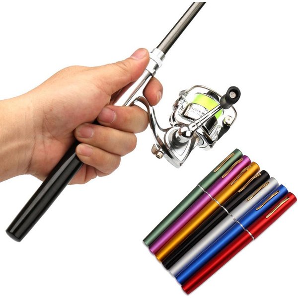 Combo CañA De Pescar De Bolsillo Plegable Carrete Mini CañA De Pescar Kit CañA De Pescar TelescóPica Carrete Giratorio Kit Combo 1.6M-image