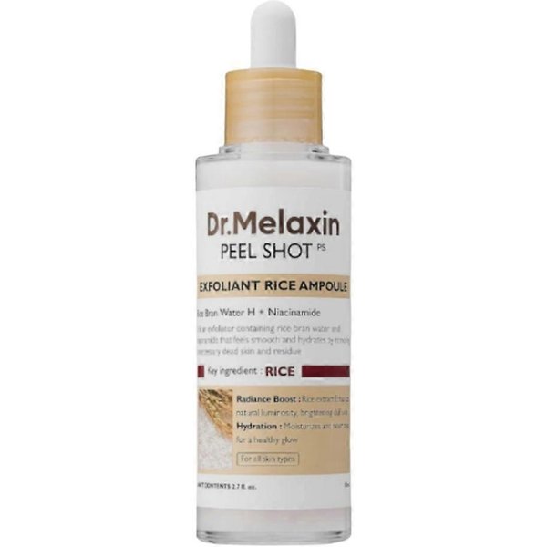 2 SZT Dr.Melaxin Peel Shot Glow Peelingowy Ekstrakt Z RyŻU AmpuŁKa (BiaŁY RyŻ/Czarny RyŻ) 80 Ml 1Pc White-image