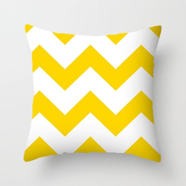 ŻółTa Geometryczna Poszewka Na Poduszkę Dekoracyjną Z Nadrukiem KróTkiego Pluszu Do Dekoracji Sofy W Salonie Poszewki Na Poduszki Poszewki Na Poduszki 50X50Cm-image