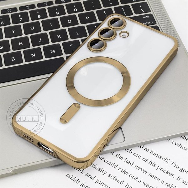 PowłOka Przezroczysta Bezprzewodowa OsłOna Do Samsung Galaxy S25 S24 S23 S22 S21 S20 FE Ultra Plus Etui Note20 Ultra S24FE Magsafe Magnetyczne For Galaxy S23FE-image