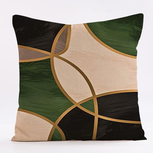 Funda De CojíN Estampada GeoméTrica Abstracta Y BotáNica Para DecoracióN Del Hogar Adecuada Para Sofá Dormitorio Funda De CojíN Para Coche 45X45Cm-image