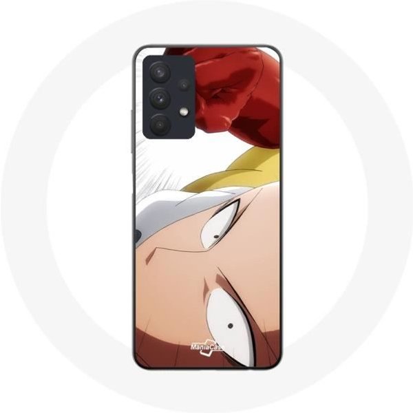 Funda - Maniacase - Samsung Galaxy A32 5G - Saitama One Punch Man - Flexible - Blanca-image