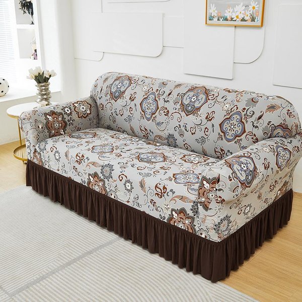 1 Szt. Elastyczny Pokrowiec Na Sofę Ze SpóDnicą, Zdejmowany, Zmywalny Pokrowiec Typu Slipcover, RozciąGliwy Pokrowiec Na Sofę Do Salonu, łAtwy W MontażU I DemontażU 1 Seater-image