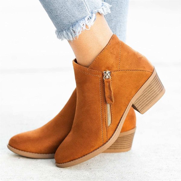 2024 Damskie Botki Jesienne Zamszowe Botki Chelsea Damskie Modne Buty Na Platformie Botki Na Obcasie Z Zamkiem Bocznym Botas De Mujer 37-image