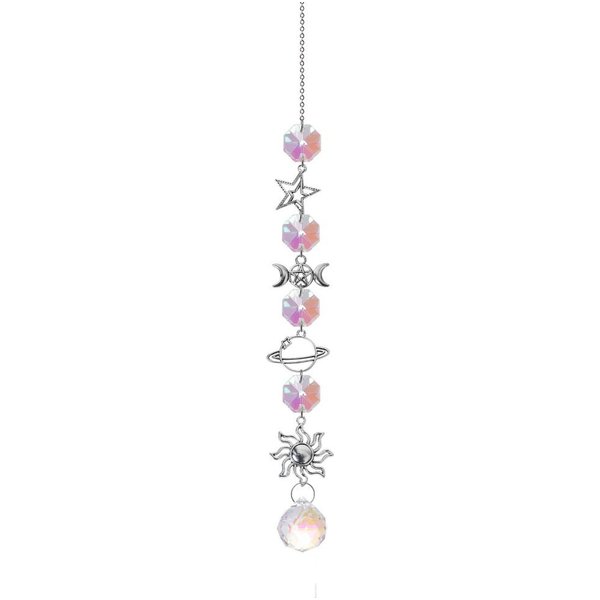 Atrapasol Colgante De Cristal Luna Estrella Nube Cristal Carrillones De Viento Hacedor De ArcoíRis Prismas Adorno Colgante DecoracióN Hogar JardíN-image